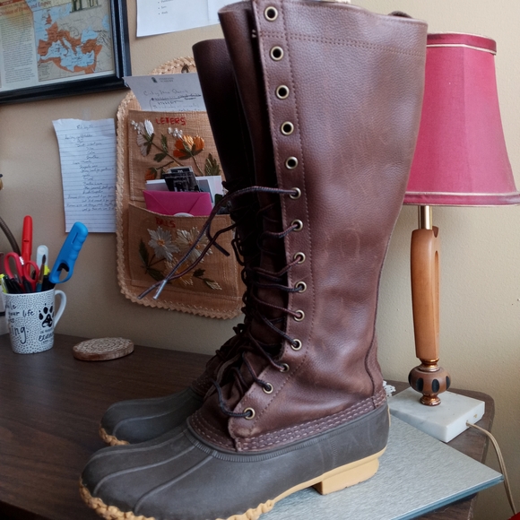 L.L. Bean Tall Leather Duck Boots - Picture 2 of 11